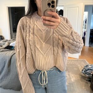 Cable Knit Blush Sweater